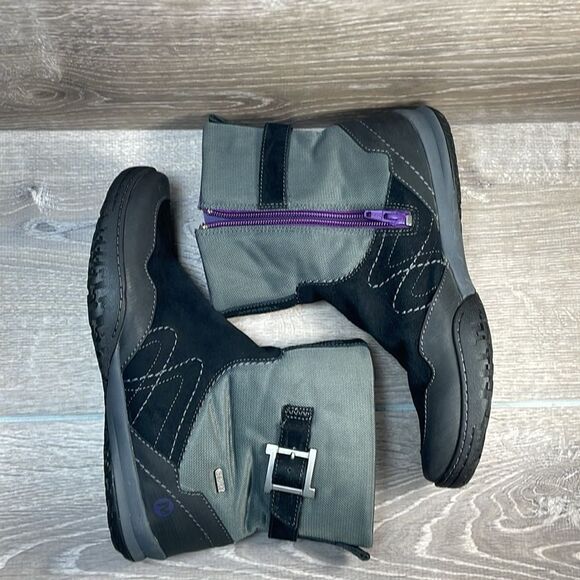 Merrell Albany Sky Women’s Sz 9 Waterproof Black Suede Gray Ankle Winter Boots - Picture 9 of 11